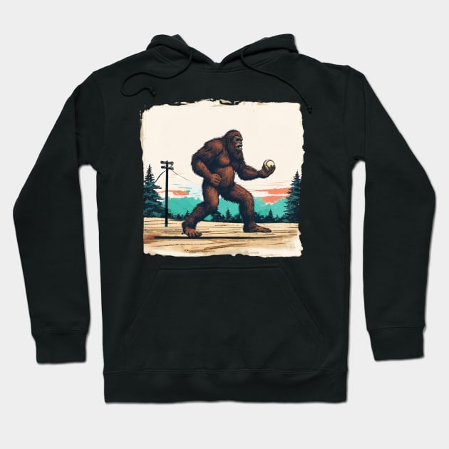 Funny Bigfoot Holding a Baseball American Baseball Player Brother Hoodie by DaysuCollege